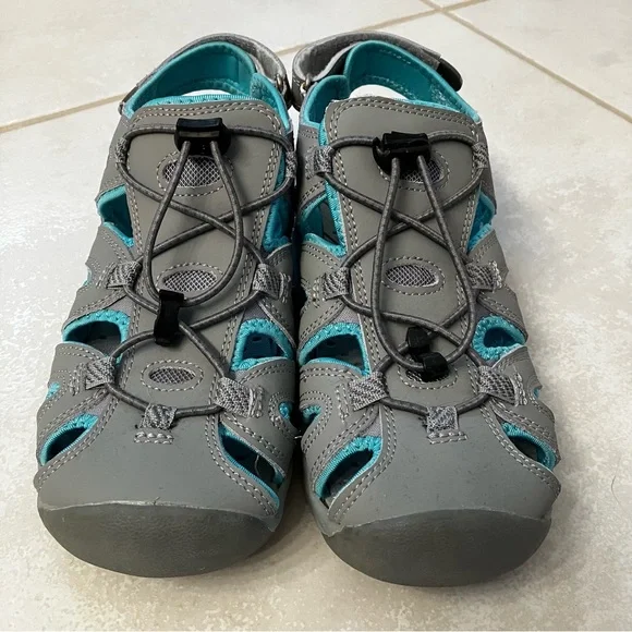 Eddie Bauer Trekking Shoe Teal/Gray Size 7 - Picture 4 of 10
